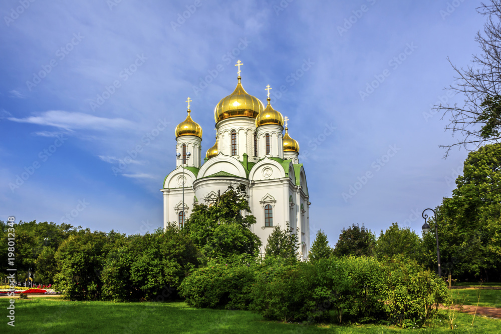 The St. Catherine Cathedral - Russian Orthodox church near Tsarskoye Selo in Pushkin, Saint-Petersburg, Russia.