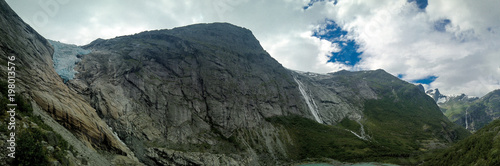 Panoramic view to Briksdal Glacier at Norway