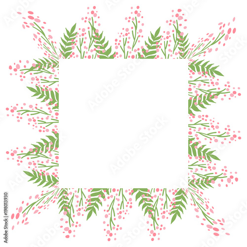 Beautiful easter wreath. Elegant floral frame hand drawn. Design for invitation, wedding or greeting cards