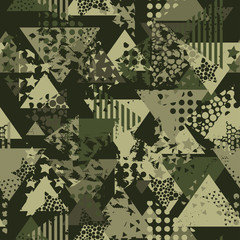 Fototapete Militärmuster Armeegrünes Camouflage Muster für Jagd  © Janna Mudrak