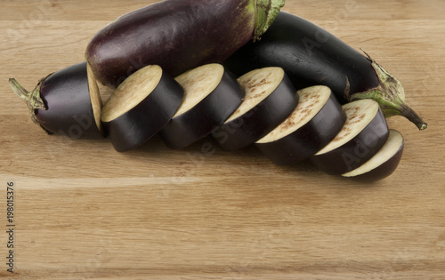 Bild auf Leinwand eggplant on a cutting board