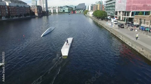 Watersport at River Liffey in Dublin, Ireland