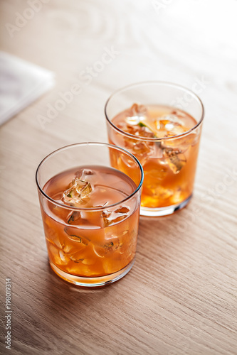 Orange cold summer cocktail drink