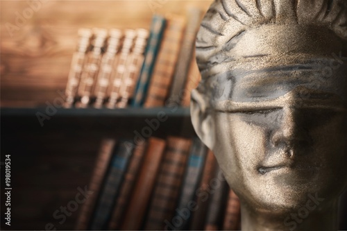 Face of Lady Justice closeup