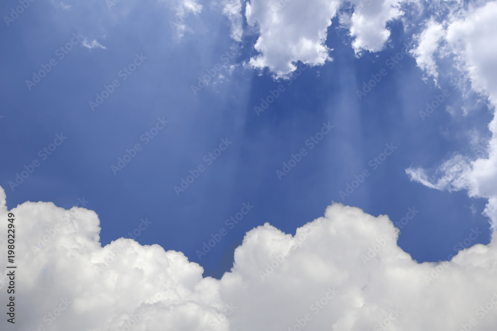 Obraz premium Blue sky background and white clouds.