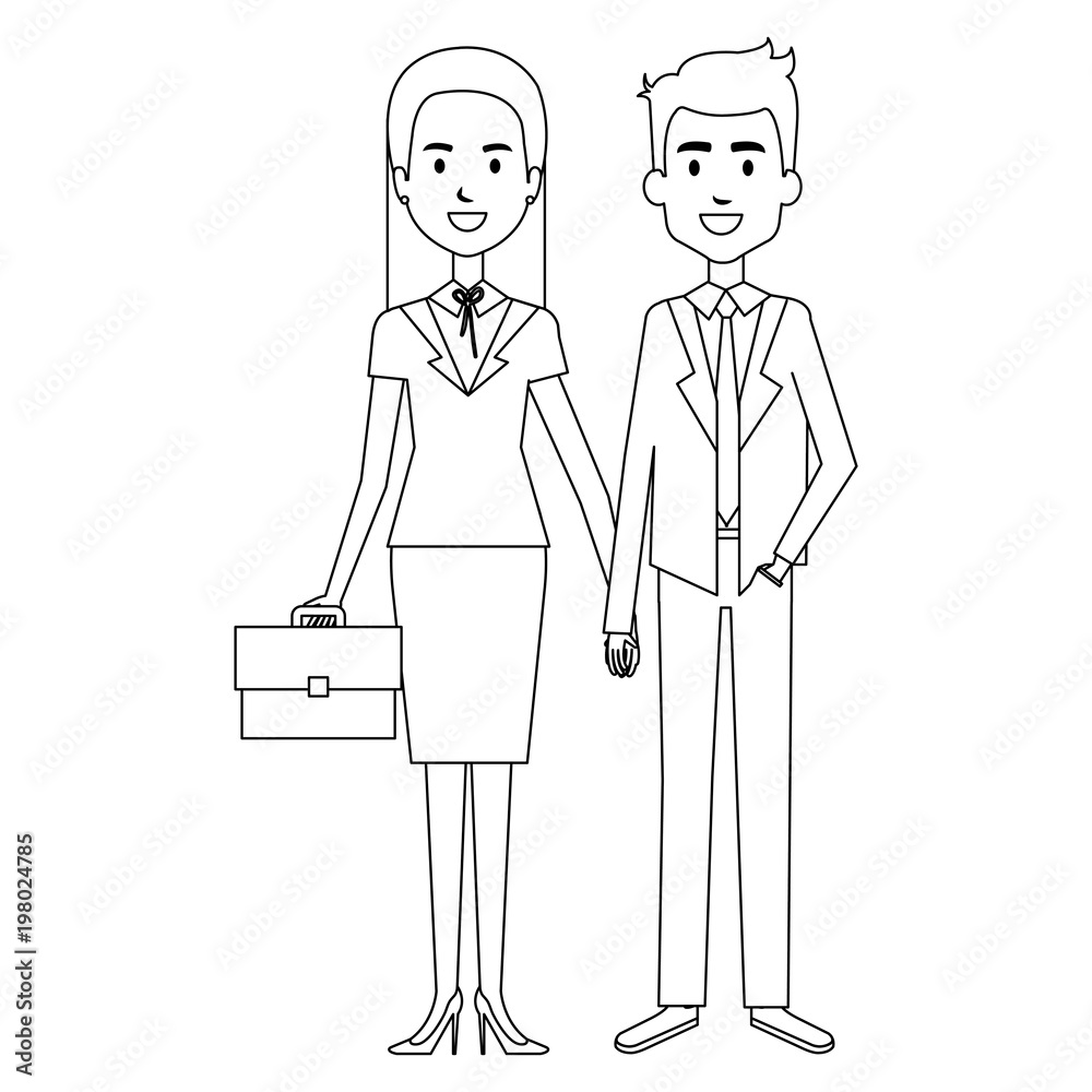 business couple avatars characters vector illustration design business couple avatars characters vector illustration design