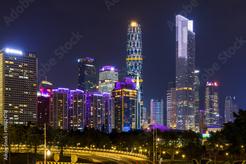 Guangzhou s beautiful city night view skyline
