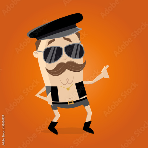 dancing party man in leather costume