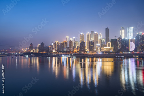 Chongqing's beautiful city night view skyline © 昊 周