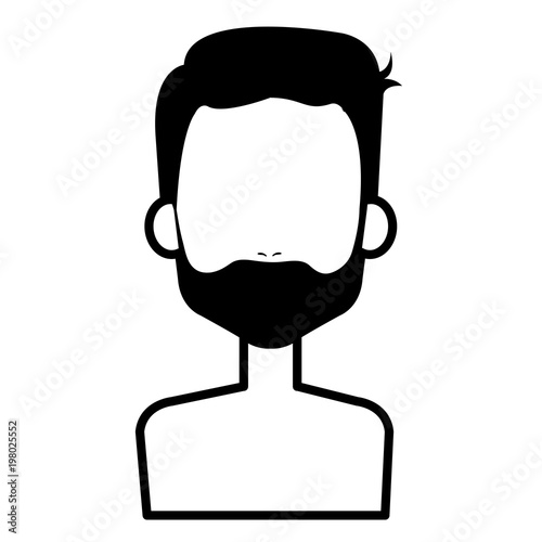 young man shirtless avatar character vector illustration design