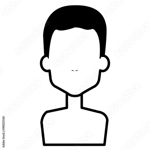 young man shirtless avatar character vector illustration design