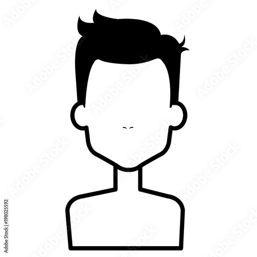 young man shirtless avatar character vector illustration design