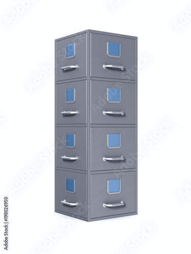 Filing cabinet on white bac...