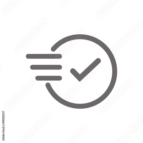Time icon. Fast time vector icon. Deadline icon. Gray clock icon photo