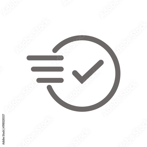 Time icon. Fast time vector icon. Deadline icon. Gray clock icon