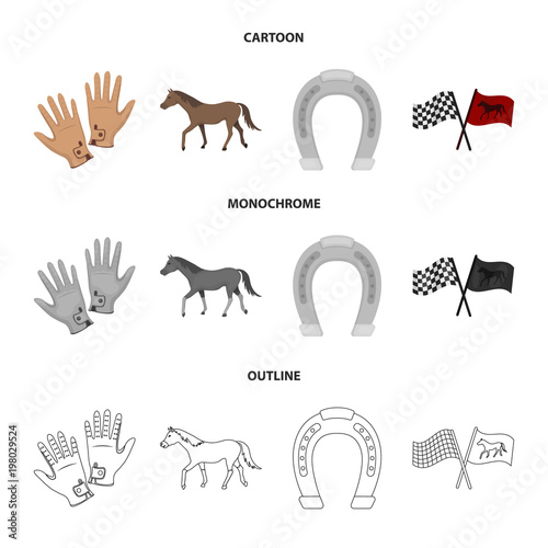 Race, track, horse, animal .Hippodrome and horse set collection icons in cartoon,outline,monochrome style vector symbol stock illustration web.