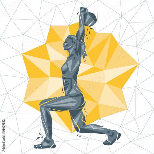 Vector silhouettes of woman doing fitness and crossfit workouts