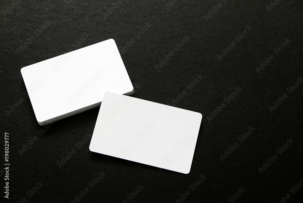 Blank white business card template for mock up and presentation design.Flat lay Blank white business card template for mock up and presentation design.Flat lay