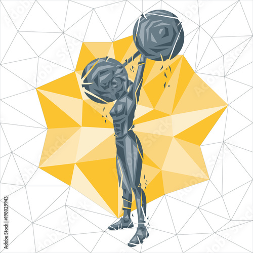 Vector silhouettes of woman doing fitness and crossfit workouts