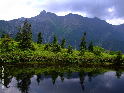 池に映る山の景色