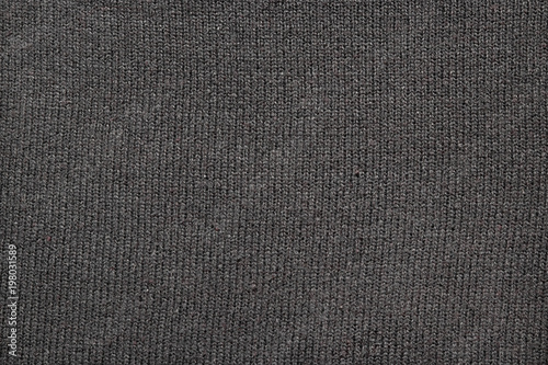 texture of gray knitted fabric, close-up, top view