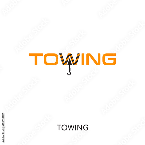 towing logo isolated on white background for your web, mobile and app design