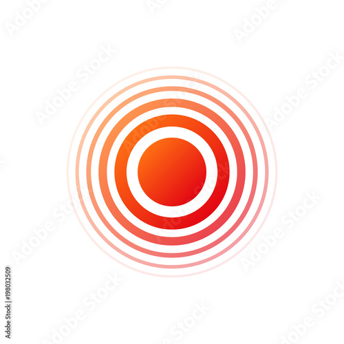 Design element bold vector red ring. Pain circle. Symbol throbbing pain. medical presentation. photo
