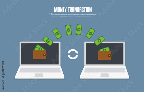Money transaction Vector flat icon. Online payment