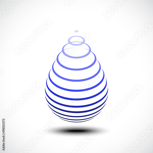 Abstract symbol of a drop water isolated on white background, vector illustration