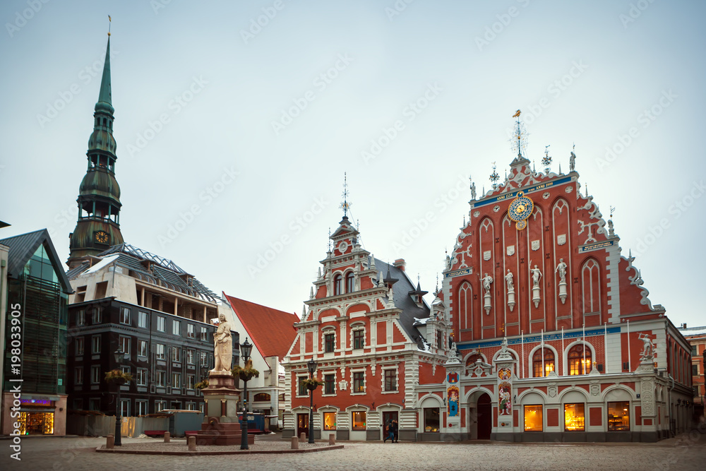 Fototapeta premium Old street in Riga, Latvia