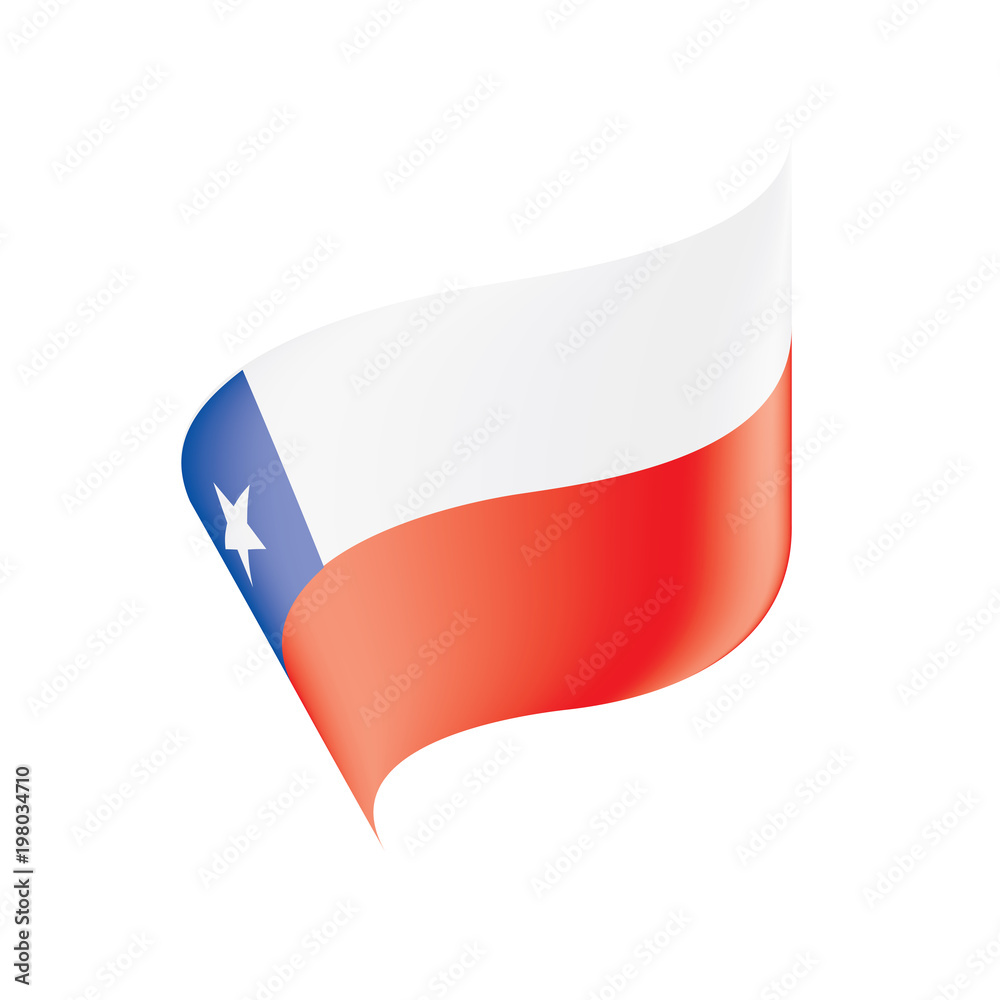 Chile flag, vector illustration