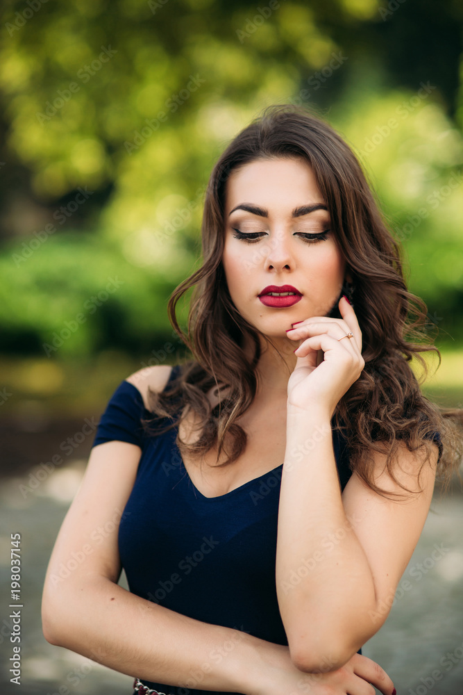 Portrait of beautiful girl with prifessional makeup and hair style Portrait of beautiful girl with prifessional makeup and hair style