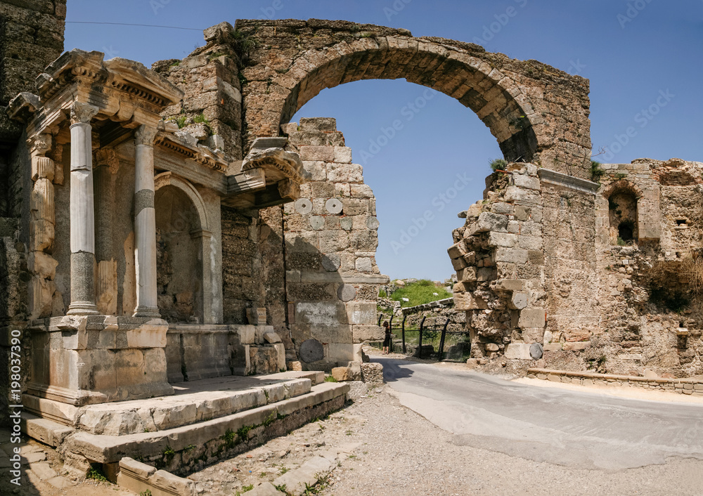 Vespasian Gates in Side, Turkey