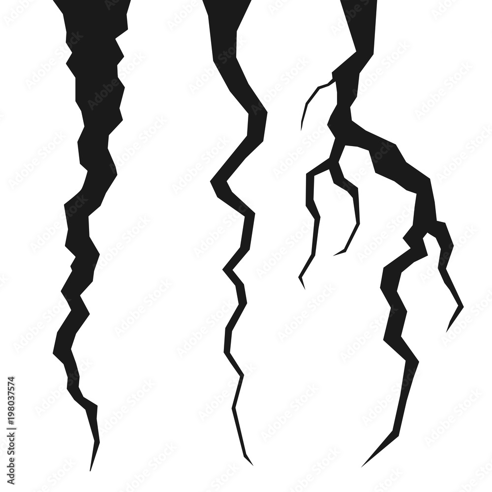 Set of rift or thunder vector illustration