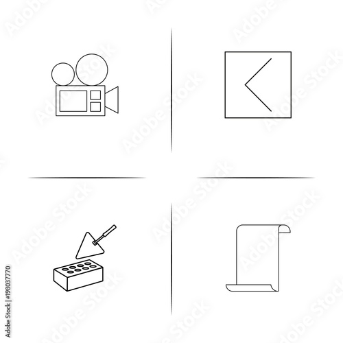Industry simple linear icons set. Outlined vector icons
