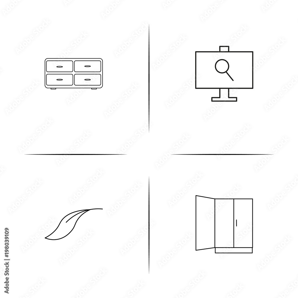 Furniture simple linear icons set. Outlined vector icons Furniture simple linear icons set. Outlined vector icons