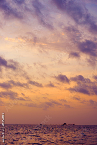 Beautiful clouds in a blue sky, top view.