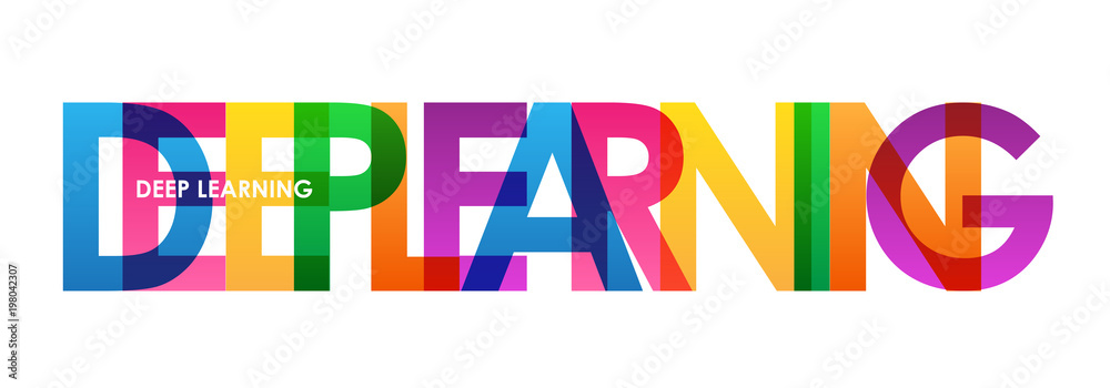 DEEP LEARNING colourful letters icon DEEP LEARNING colourful letters icon