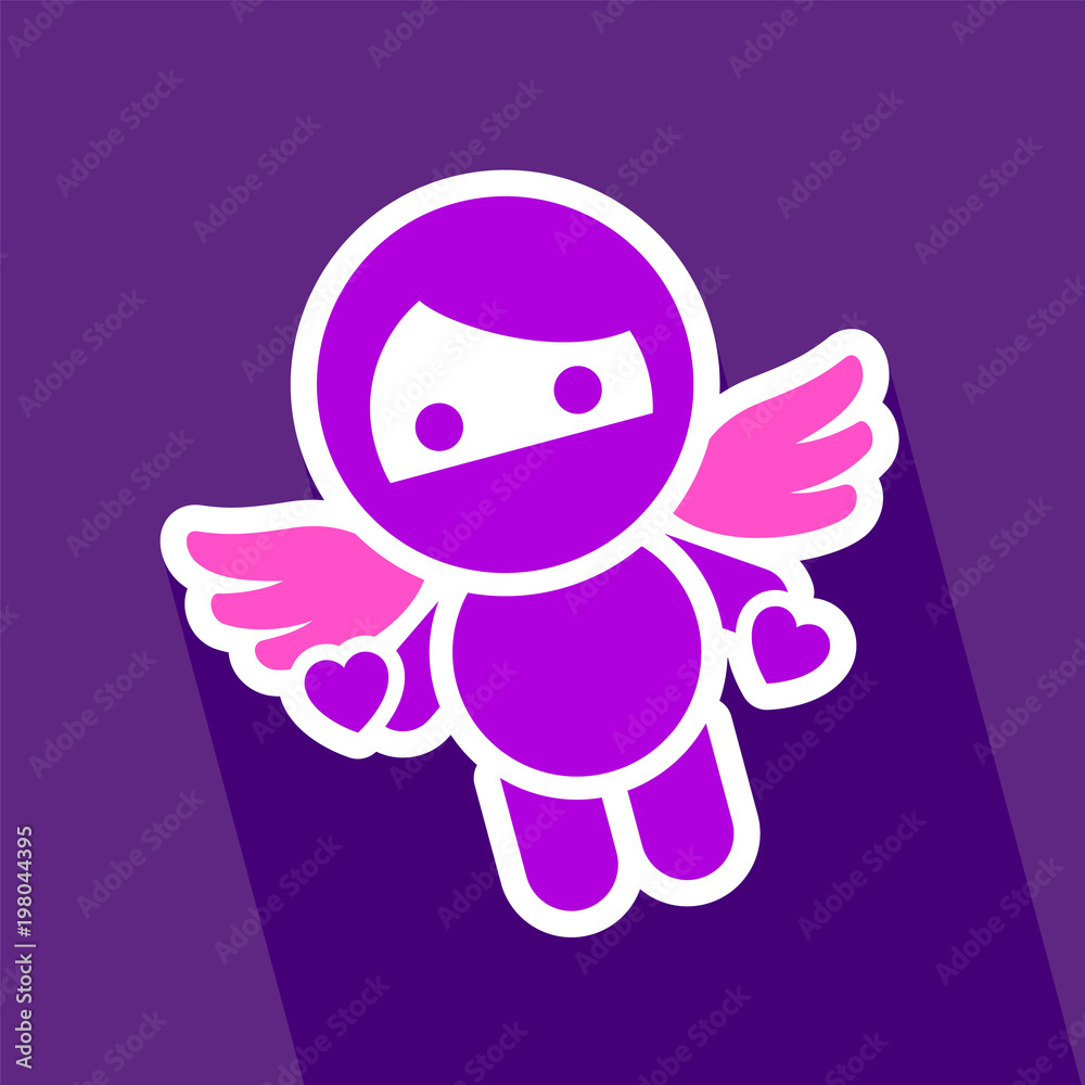 Colored sticker angel
