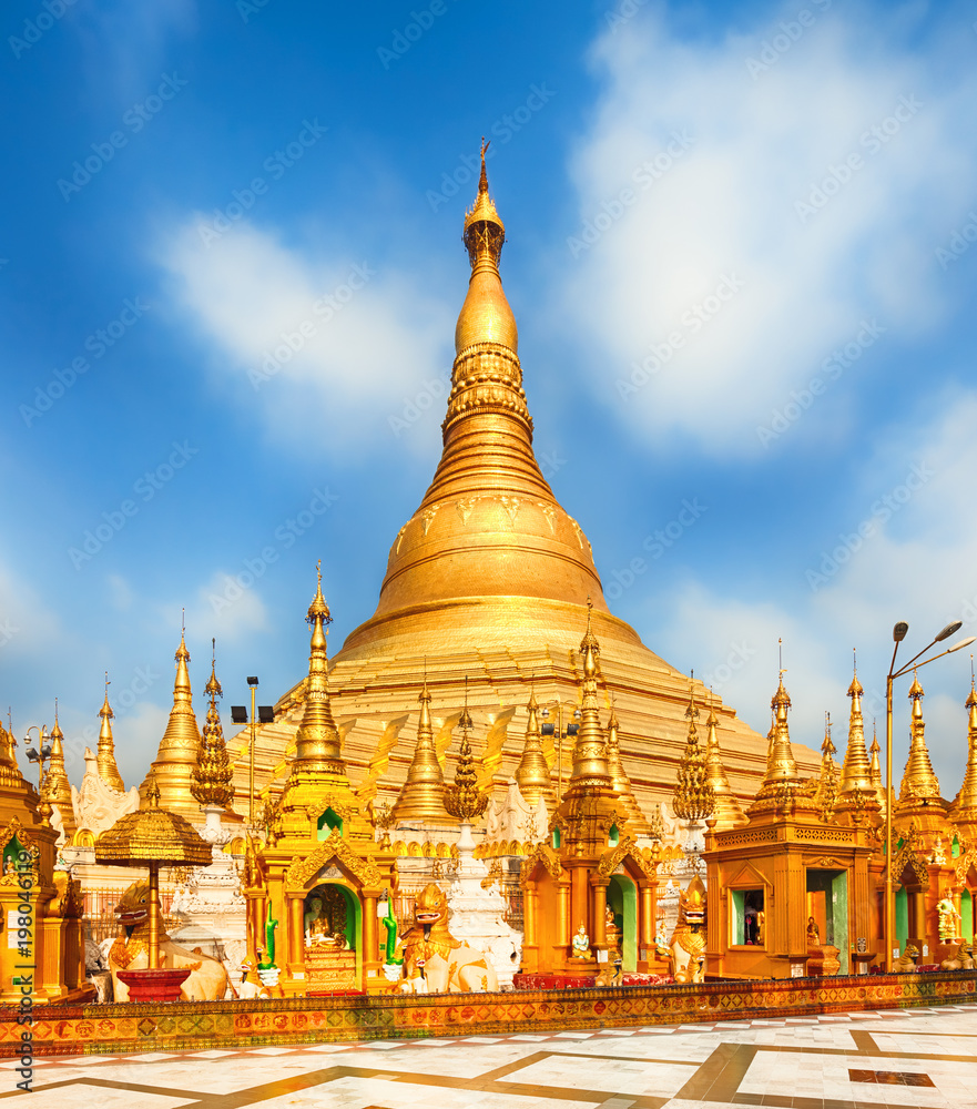 Shwedagon pagoda in Yangon. Myanmar.
