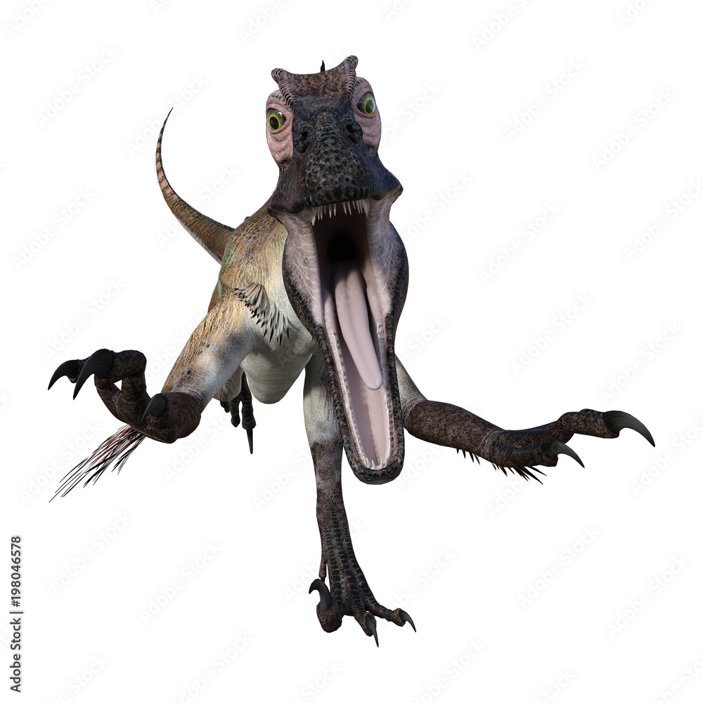 Fototapeta premium 3D Rendering Dinosaur Utahraptor on White