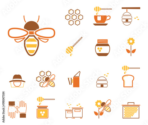 Bienen & Honig - Iconset (in Orange)