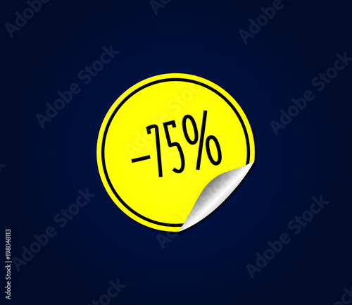 75 discount sticker vector