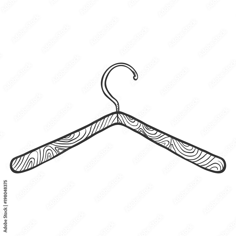 Obraz premium Vector Single Sketch Wardrobe Shoulder Hanger