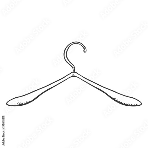 Vector Single Sketch Wardrobe Shoulder Hanger