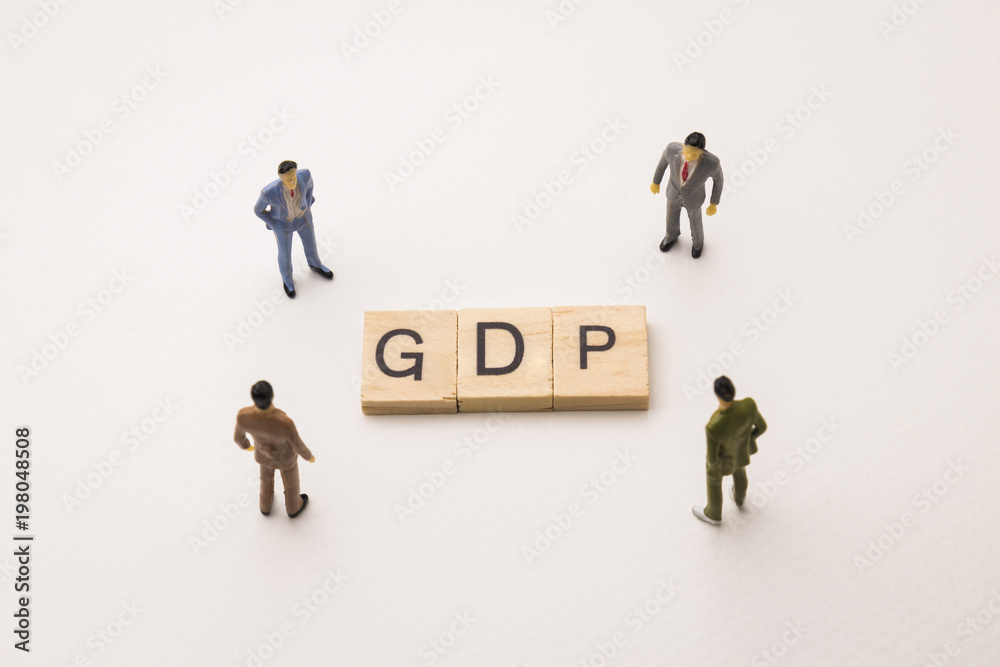 businessman figures meeting on gdp conceptual