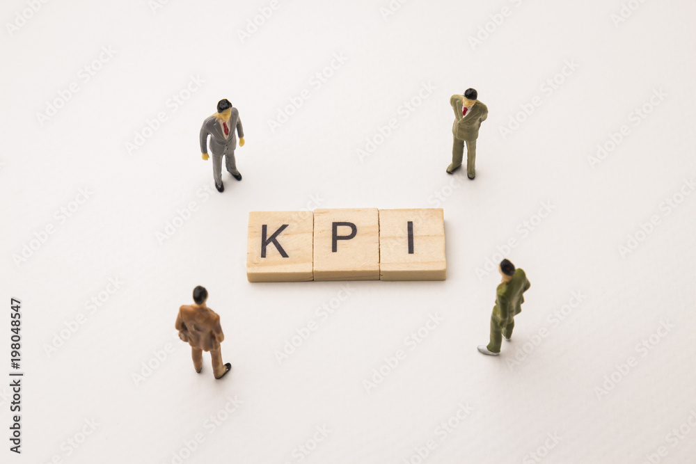 businessman figures meeting on kpi conceptual businessman figures meeting on kpi conceptual
