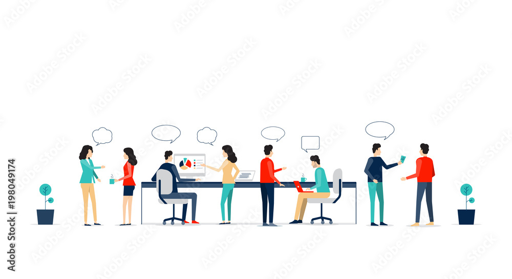 flat vector business team working collaboration and group business meeting concept
flat vector business team working collaboration and group business meeting concept