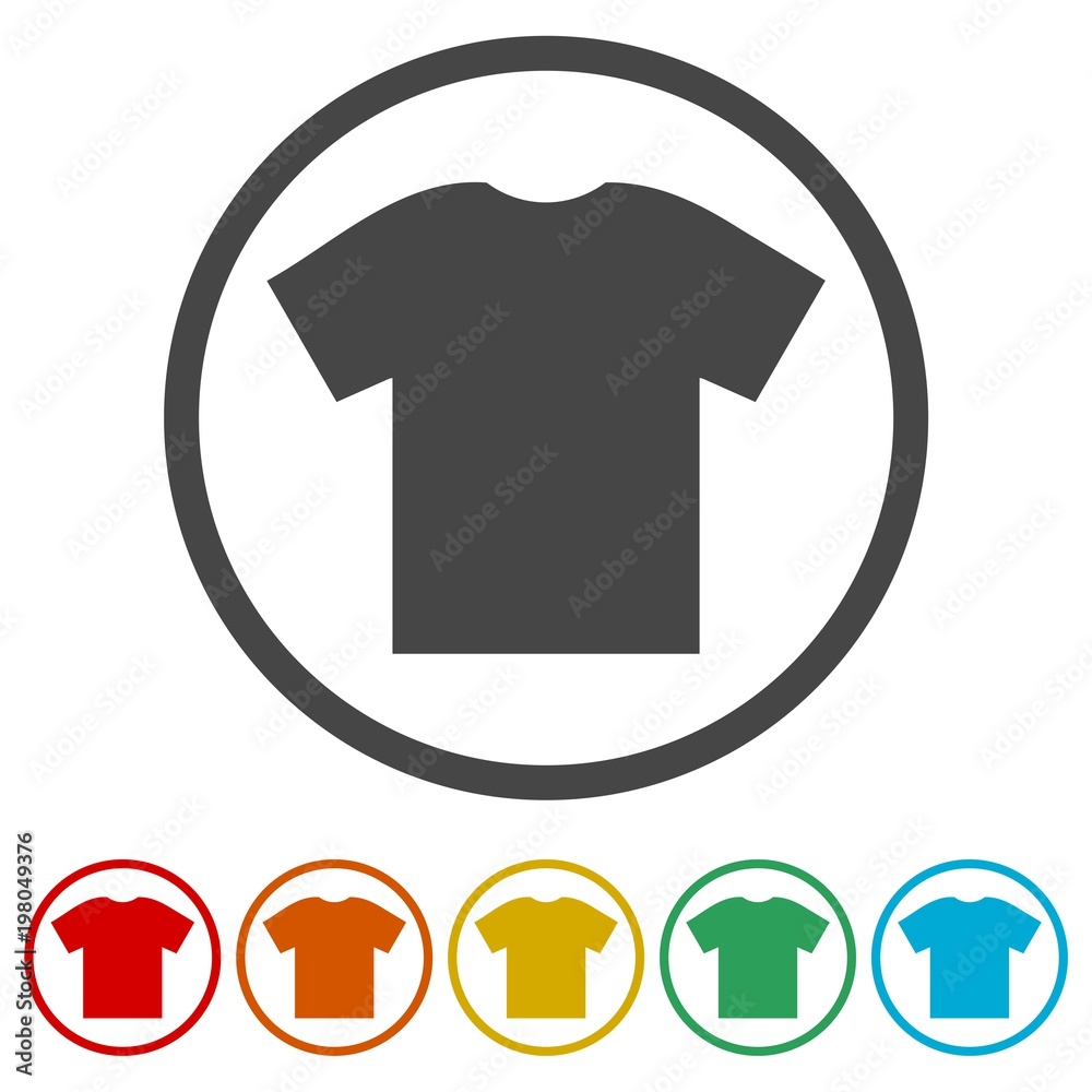 T-shirt vector icon, Vector Blank Tshirt Icon Symbol, 6 Colors Included T-shirt vector icon, Vector Blank Tshirt Icon Symbol, 6 Colors Included