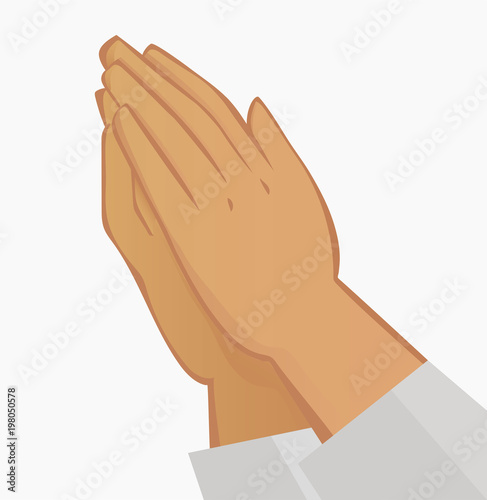 Praying hands. Illustration on white background.